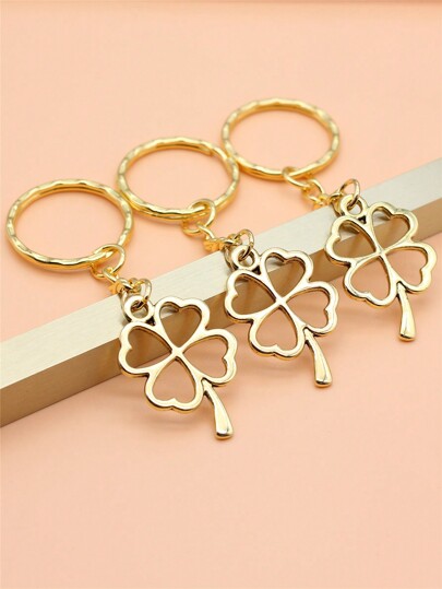 3 قطع سلسلة مفاتيح رابعة الورق الحظ والحظ حلقة مفاتيح حقيبة الظهر حقيبة هدية عيد ميلاد الأصدقاء عيد الميلاد ملحقات السيارة كيوت غوث Y2K