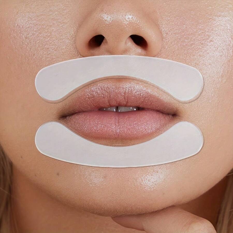 4pcs Transparent Silicone Adhesive Lip And Nose Pads, Reusable - Clear - View 1