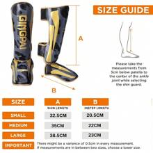 1 Pair Camouflage & Golden Color Professional Extra Thick Boxing & Muay Thai Shin Guards With Foot Protection For Free Fighting And Combat Training For Teens, Mma, Thai Kickboxing, Karate, Taekwondo, Sanda, Training - Gold - View 6