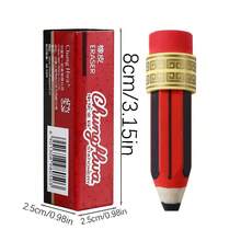 1入紅色筆形橡皮,適用於辦公室和學校日常使用 - 紅色 - 查看 2