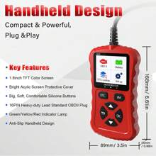 OBD2 Reader Diagnostic Tool, OBDII Car Code Scanner Check Engine Fault Code Scanner Cranking And Charging OBD2 EOBD CAN Reader Tool For OBDII 12V Cars - Red - View 3