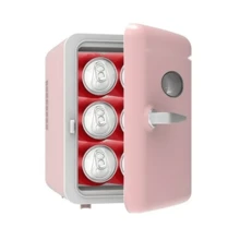 Mini refrigerador de 4 litros, nevera pequeña portátil para maquillaje, para casa y coche - Rosa - Ver 3