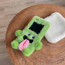 1个可爱卡通吐舌折叠手机壳，兼容三星Galaxy Z Flip3 5G/Galaxy Z Flip 4 5G/Galaxy Z Flip 5 5G/Galaxy Z Flip 6 5G/Galaxy Z Flip 7 5G - 綠色 - 查看 2