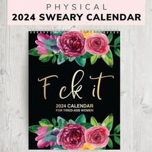 2024 Flower Wall Calendar For Tired-Ass Women,Fuc It Funny Monthly Calendars - Black - View 3