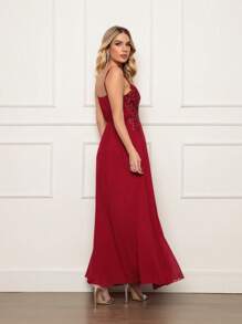Women Dresses - 酒紅色 - 查看 5