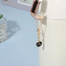 1個名字id字母杯把手吊飾,心形首字母辨識裝飾吊墜,杯子配件 - 黑色 - 查看 1