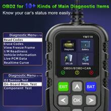 OBD2 Reader Tool, OBDII EOBD Car Code Scanner Check Engine Light Fault Code Live Data OBD Code CAN Diagnostic Tool For OBD2 Protocol Cars Since 1996 - Black - View 9