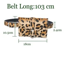 Women's Leopard Print Belt Bag(Red) - Red - View 2