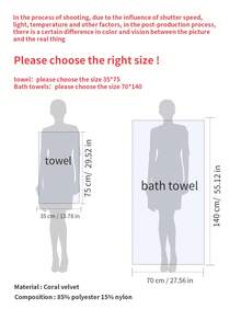 3pcs Home Coral Fleece Towel/Bath Towel, Super Soft, Highly Absorbent, Quick Drying, Non-Fading And Non-Shedding, Suitable For Face Wash, Bath, Body Drying And Hair Drying, Suitable For Bathroom, Outdoor And Gym - Blue+Yellow+Grey - View 4