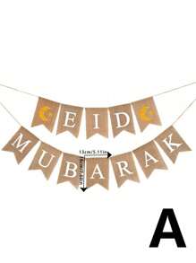 1Pc Festive Party Bunting Banner Themed Decoration, Pennant Flags, Home Decor For Special Occasions, Party Supplies, Ideal Gift For Celebrations And Festive Decor,Home Decor ,Room Decor,Wall Decor - Apricot - View 3