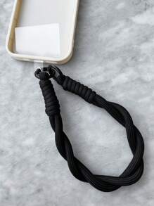 Nylon Phone Case With Hand Strap, Anti-Lost Lanyard, Portable Wristband, Keychain, Earphone & Usb Disk Pendant, Same Style As Internet Celebrity Gifts For Mother, Family, Friends, Birthday, Holiday Phone Charm, Phone Chain - Black - View 6