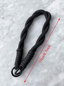 Nylon Phone Case With Hand Strap, Anti-Lost Lanyard, Portable Wristband, Keychain, Earphone & Usb Disk Pendant, Same Style As Internet Celebrity Gifts For Mother, Family, Friends, Birthday, Holiday Phone Charm, Phone Chain - Black - View 7
