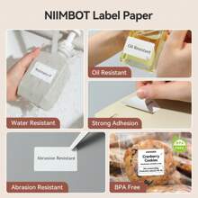 50-30mm Niimbot B21 B1 B3S印表機標籤紙卷 白色貼紙印刷紙卷 抗撕裂 防水防油粘合劑 - WH50-30mm230pcs - 查看 3