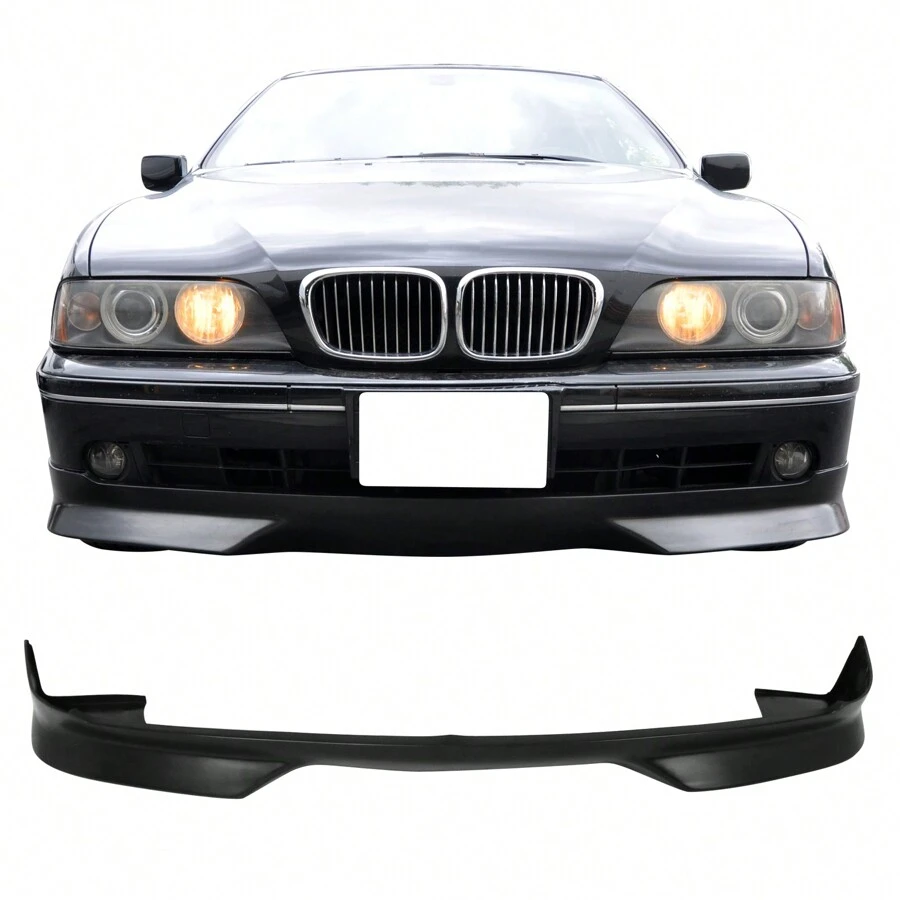 Front Lip Fits 2001-2003 BMW E39 5-Series (Will Not Fit M5 Model),M2 / Mtec Style Unpainted Black Front Bumper Lip Spoiler Splitter Protector Air Dam Valance Chin Diffuser Polyurethane - 未上漆的黑色 - 查看 1