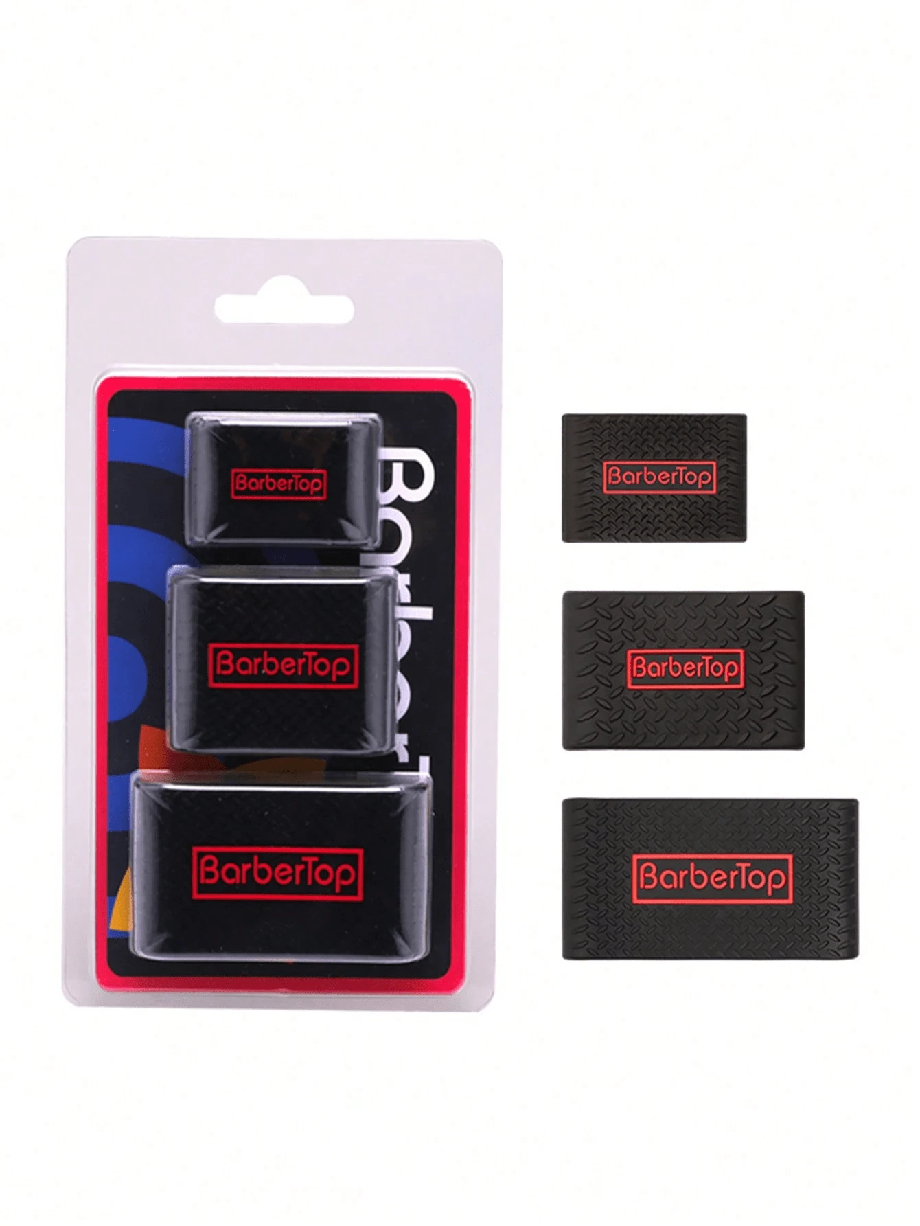 3 Piezas/set Cubierta Protectora Antideslizante, Empujador De Corte De Pelo Y Anillo Decorativo Decorativo De Silicona Absorbente De Choque Para Herramienta De Peluquería,herramientas para el cabello - Multicolor - Ver 1