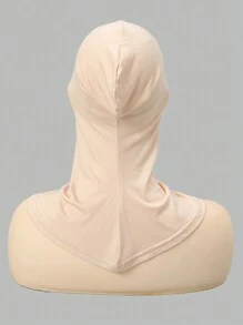 1 pieza Accesorios de abaya para mujeres, pañuelo elástico para la barbilla de color liso, sombrero cubreocabeza, diadema, velo suave para uso diario debajo del gorro para mujeres
