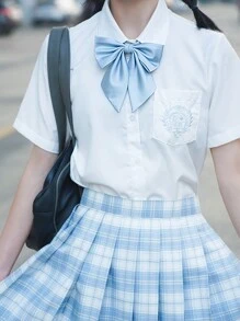 pooting bear 1 Pezzo Cravatta in Maglia in Poliestere di Colore Tinta Unita Stile Scolastico con Collo Regolabile, Adatta per Abiti Quotidiani, Stile Jk, Appuntamenti e Altri Accessori per Donna