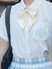 pooting bear 1 Pezzo Cravatta in Maglia in Poliestere di Colore Tinta Unita Stile Scolastico con Collo Regolabile, Adatta per Abiti Quotidiani, Stile Jk, Appuntamenti e Altri Accessori per Donna