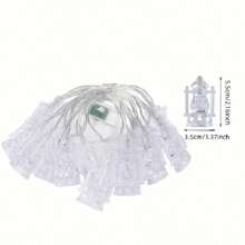1 Pieza Lámpara De Aceite Con Cadena De Luces Para Decoración Del Festival, Luz Nocturna De Regalo, Disponible En 10/20/40 Luces Cálido Blanco/multicolor (pilas No Incluidas)