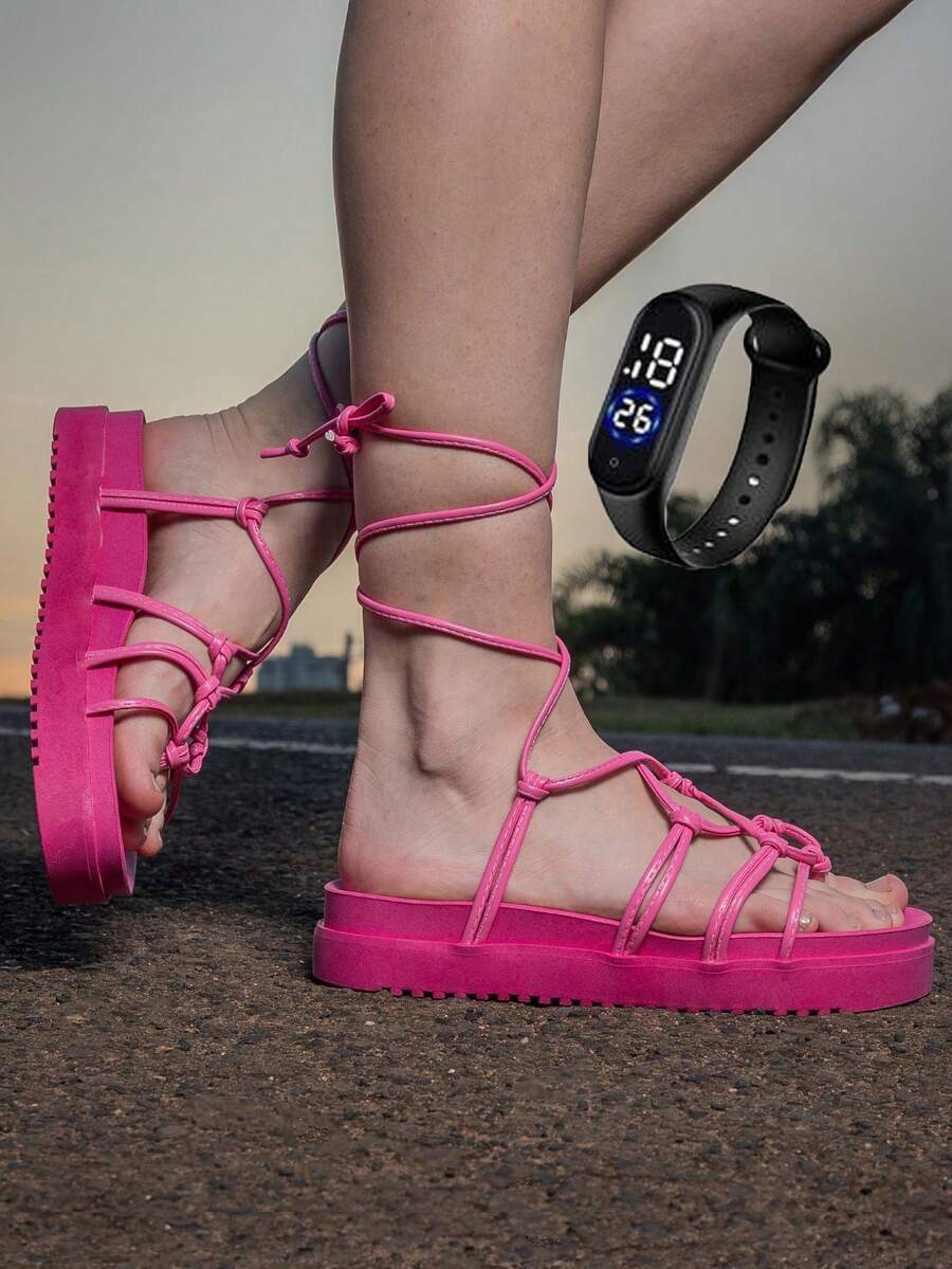 Women Flat Sandals - 粉色 - 查看 1