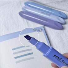 XINBIHE 4入組雙頭漸變螢光筆 // 可愛的螢光筆,適用於學生筆記和手帳 - 漸變藍 - 查看 6