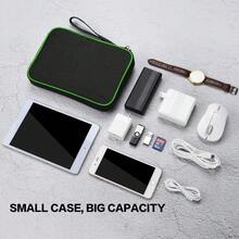 Electronics Organizer Travel, Portable Waterproof Electronic Storage Bag For Small Charging Cord Storage,Charger,Small Electronics For Travel - Black - View 5