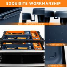 ICHEKET Upgraded Large Size Tool Box Storage Tray, Tool Box Desktop Drawer Organizer, Tool Box Tray, Tool Box Organizer Tray For Rolling Tool Box - Orange - View 5