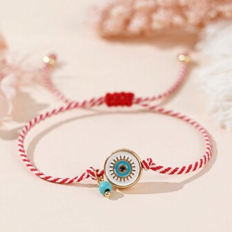 1 pieza Pulsera de marzo griega de la serie Martis tradicional 2026 con ojos malignos de aleación delicada y cuentas de turquesa sintética como regalo para mujeres