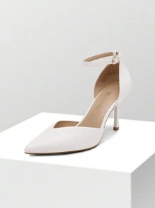 Women's High Stiletto Heels Strappy Pumps Closed Toe Ankle Strap Pointed Toe D'Orsay Heel Dress Elegant Basics Wedding Party Shoes - 白色 - 查看 2