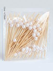 100 Fruit Toothpicks - Perfect For Appetizers, Beverages, Cooked Foods, And Parties - White - View 2