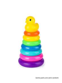 Kids' Rainbow Duck Montessori Stacking Rings Toy, Early Learning Cognitive Color Recognition Toy Children Toys,Boys Toys,Montessori