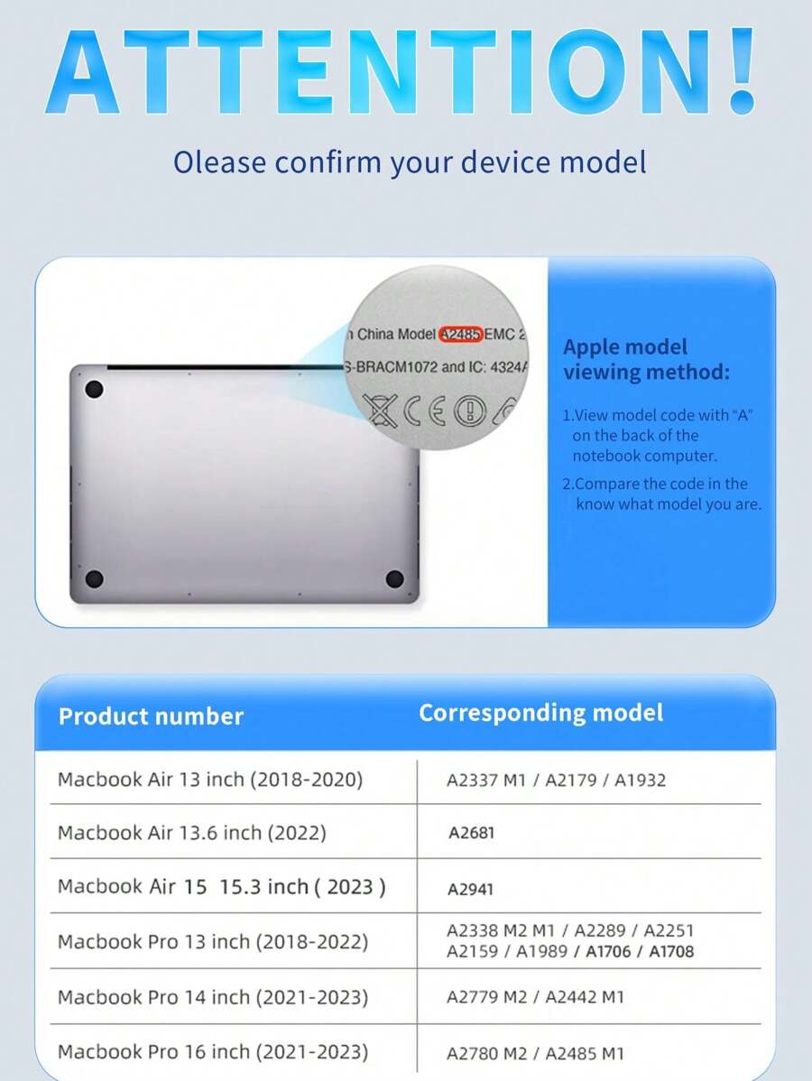 Case For MacBook Air13 Air13.6 Air15 Pro13 Pro14 Pro16. PC Shockproof ...