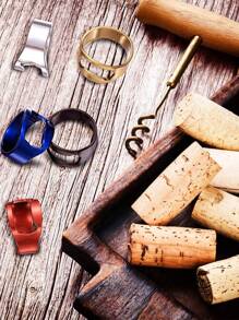 4PCS Stainless Steel Ring Bottle Opener, Creative Beer Bottle Opener, Finger Ring Bottle Opener, Kitchen Gadgets, Ring Beer Bottle Opener Ring, Stainless Steel Finger Bottle Opener, Cool Finger Ring For Men And Women Party Gifts, Portable Wine Opener Bar, Wine Opener, Hand Jewelry, For Outdoor, Camping, Gift For Father - Multicolor - View 5
