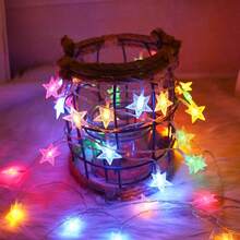 1pc 1.5/3/6m 10/20/30/40led Star Shaped Indoor Decoration Light String For Festival And Party Decoration, Prop Light