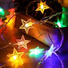 1pc 1.5/3/6m 10/20/30/40led Star Shaped Indoor Decoration Light String For Festival And Party Decoration, Prop Light