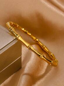 1 件奢华几何/蝴蝶/竹子不锈钢手镯，优雅设计，适合女性派对佩戴或情人节礼物