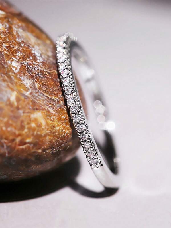 1 PC Elegant Cubic Zirconia Ring For Women For Wedding Engagement Band Jewelry Gift