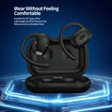 R23 無線耳機,bt5.3超輕量級耳塞,ipx5 防水入耳式跑步耳機,60ms低延遲,6-8小時播放時間運動耳塞,帶200mah數字顯示充電盒,適用於手機和筆記型電腦（黑色） - 黑色 - 查看 1