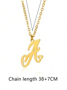 1Pc Minimalist Dainty Heart Initial Letter Pendant Necklace For Women Girls 26 English Letters Stainless Steel Clavicular Chain Necklaces Fashion Jewelry Gift