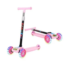 Nuevo Patin Diablo Scooter Montable de 3 Ruedas con Luces - Rosa - Ver 2