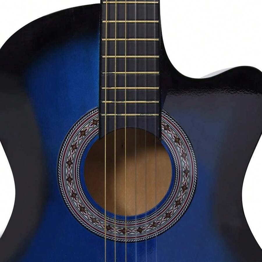 12 Piece Western Classical Guitar Set With 6 Strings Blue 38",Classical