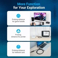 VENTION USB Extension Cable, USB 2.0 Extension Cord Male To Female Extender Cable High-Speed Data Transfer For Mouse, USB Keyboard, Flash Drive, Hard Drive, Camera, Printer