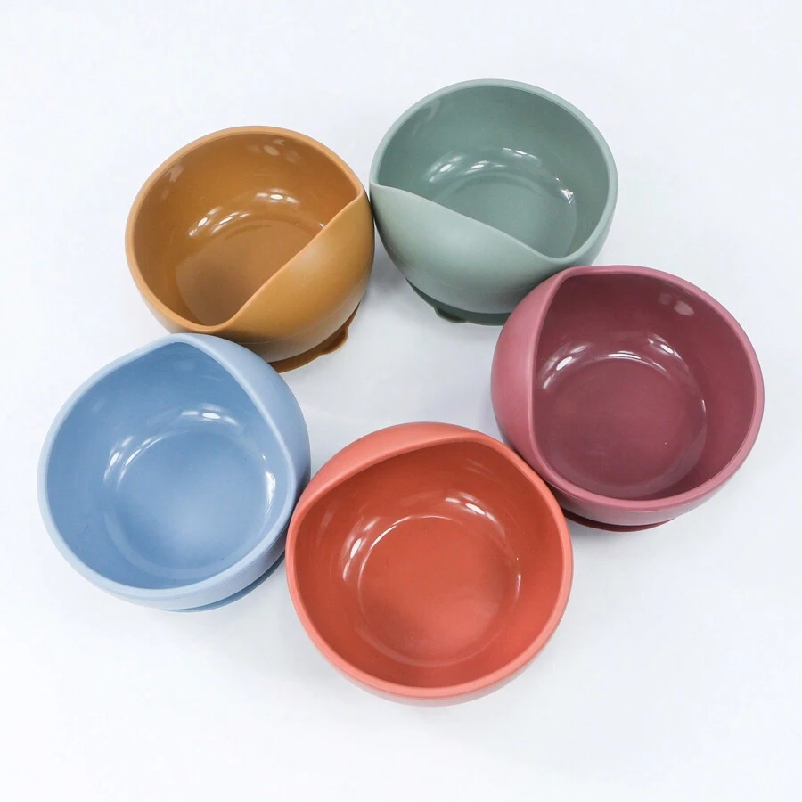 Silicone Tableware Set For Kids, Including Cartoon Plate, Cup, Baby Food Bowl. Wholesale Baby Silicone Bowl - Hot Pink - View 1