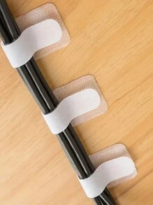 10 dây buộc cố định quản lý cáp, & keo dán chắc chắn chống mài mòn, bộ sắp xếp dây để bàn cho dây mạng/USB/nguồn, phụ kiện văn phòng - màu đen - Xem 4
