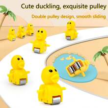 1pc Cute Duck Climbing Stairs Electric Track Toy, Duck Sliding Down With Light & Sound Effects, Gift - Yellow - View 9