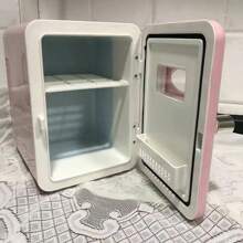 Mini refrigerador de 4 litros, nevera pequeña portátil para maquillaje, para casa y coche - Rosa - Ver 2