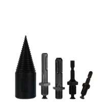 4PC 32mm Firewood Drill Bit Conical Log Splitter Cone Split Woodworking Tool - Black - View 1