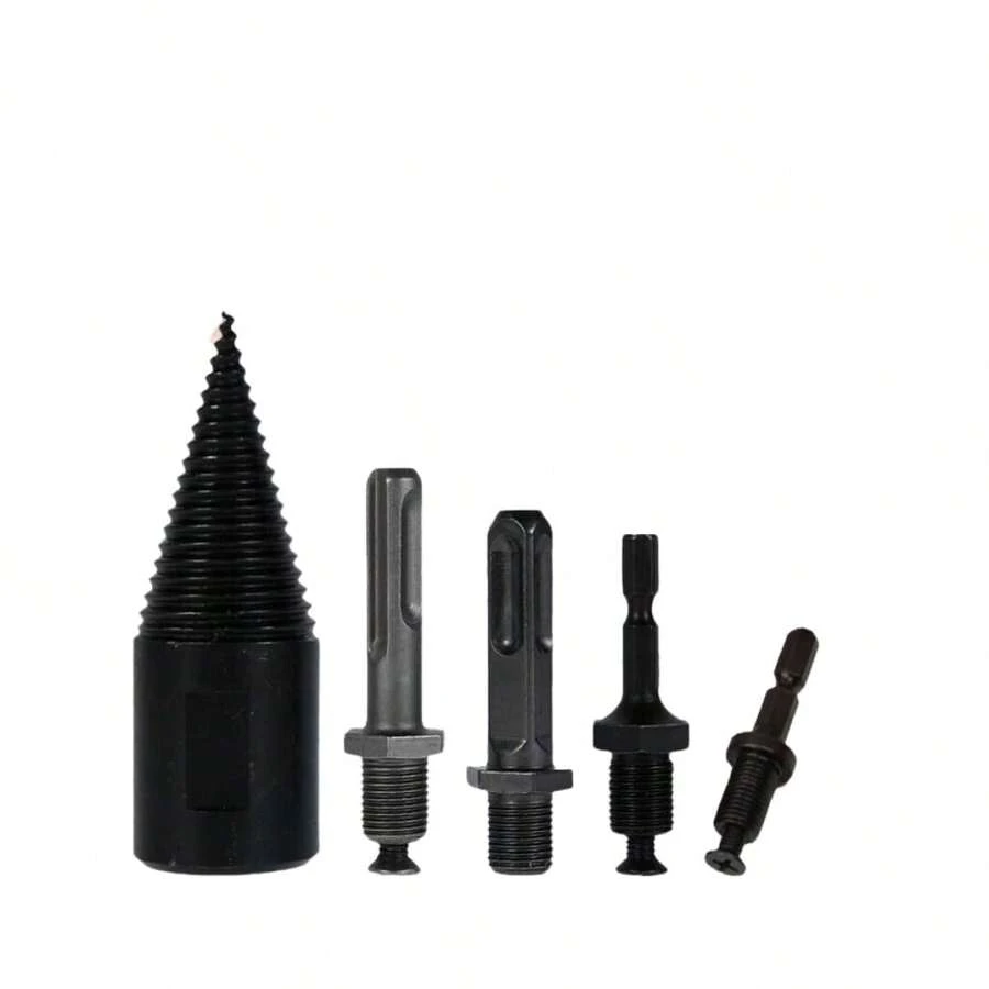 4PC 32mm Firewood Drill Bit Conical Log Splitter Cone Split Woodworking Tool - Black - View 1