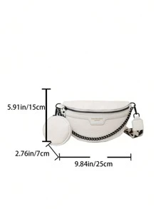 Fashionable & Versatile Waist Bag/Chest Bag Unisex Style For Four Seasons - White - View 10