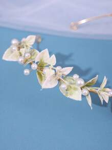 1 Stück Haarschmuck für Frauen im Waldfeen-Stil mit Lavendel & grünen Kristallen und Blätter Dekor für bohemian Partys, Abendkleider oder als Braut-Haarreif, boho elegante Tiara für Valentinstag, Hochzeit Haarzubehör - Grün - Übersicht 3